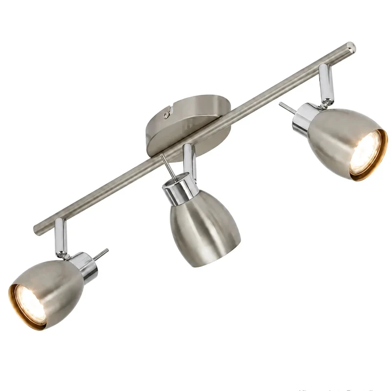 Briloner TWO LED Deckenstrahler 3-flammig – GU10 schwenkbar, Nickel matt, warmweiß
