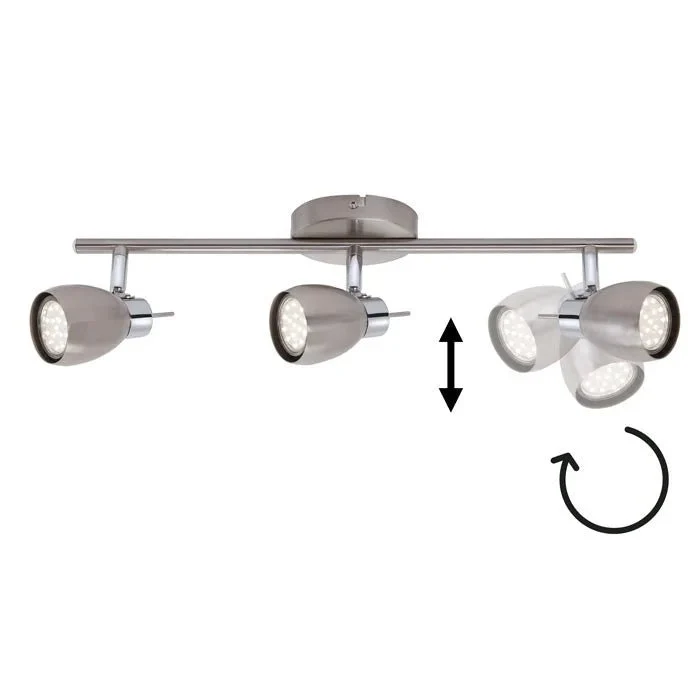 Briloner TWO LED Deckenstrahler 3-flammig – GU10 schwenkbar, Nickel matt, warmweiß