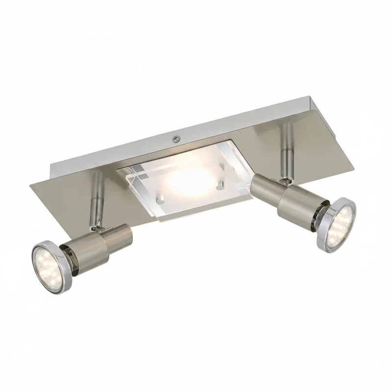 LED Wand- und Deckenleuchte 3flg COMBINATA Metall-Glas matt-nickel