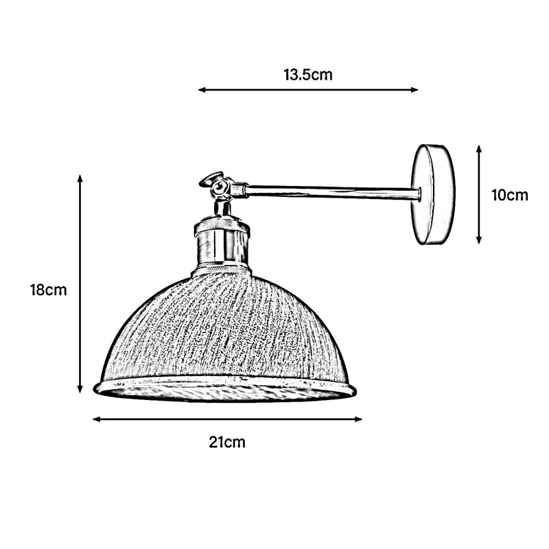 Vintage Wandleuchte Schwarz Industrial E27 Wandlampe~3414