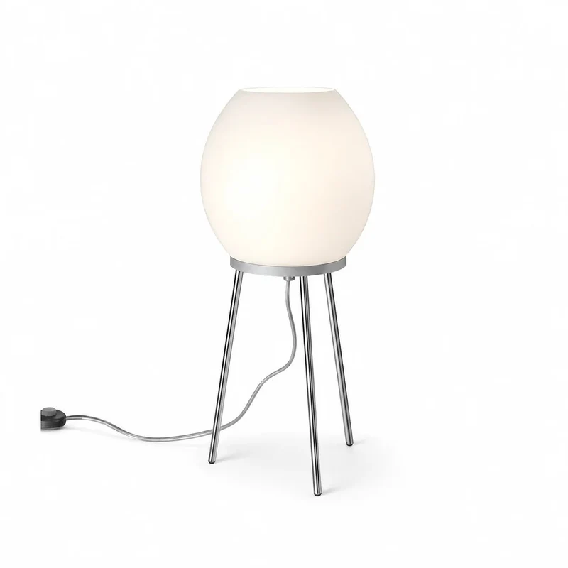 Villeroy & Boch Johannesburg LED-Tischlampe – Opalglas-Kugel auf Dreibein, Chrom, 40 cm