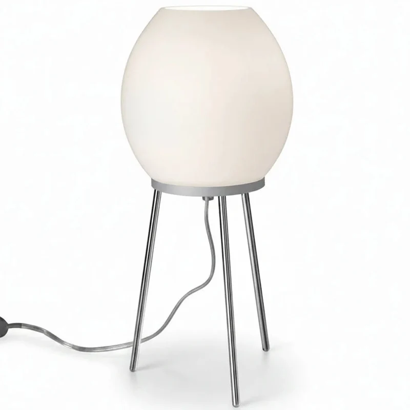 Villeroy & Boch Johannesburg LED-Tischlampe – Opalglas-Kugel auf Dreibein, Chrom, 40 cm