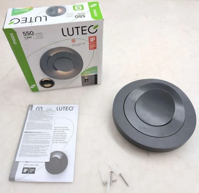 B-Ware Lutec Außenleuchte Wandleuchte Moov LED Gartenlampe anthrazit IP54 68x21cm