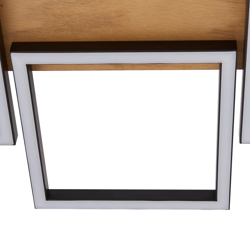 B-Ware Lindby Deckenlampe Deckenleuchte Galad LED Lampe dimmbar Holz schwarz 140cm