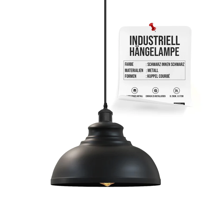 Gestufte Pendelleuchte – Industrie Vintage Hängelampe Küche | Ø29cm | E27 ~ 3358