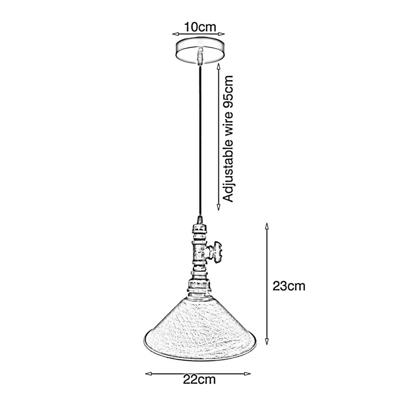 Ledsone Wasserrohr Lampe Industrial Pendelleuchte | Metallrohr Deckenlampe ~ 3349