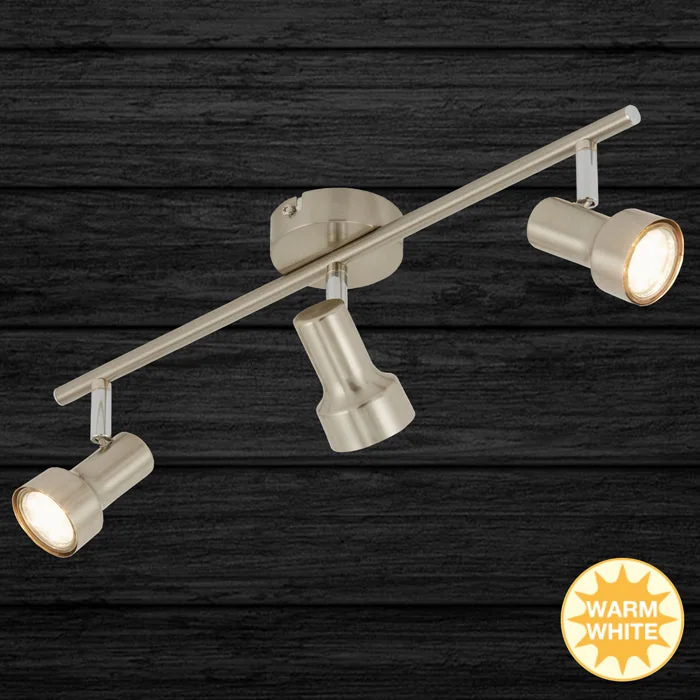Briloner SUB LED Deckenstrahler 3-flammig – schwenk- & drehbar, GU10, matt-nickel, warmweiß