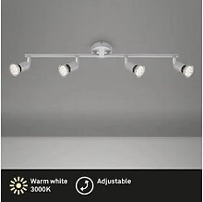 Briloner PICCO LED Deckenspot 4-flammig titanfarbig – schwenk- & drehbar, GU10, warmweiß