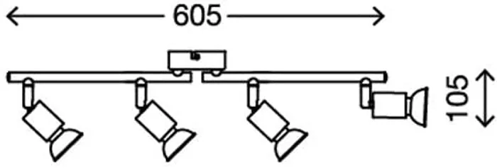 Briloner PICCO LED Deckenspot 4-flammig titanfarbig – schwenk- & drehbar, GU10, warmweiß