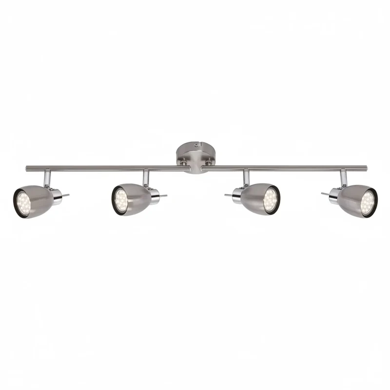 LED Spotleiste TWO 4-flammig nickel-matt – schwenkbar, inkl. GU10 LED 3W, warmweiß