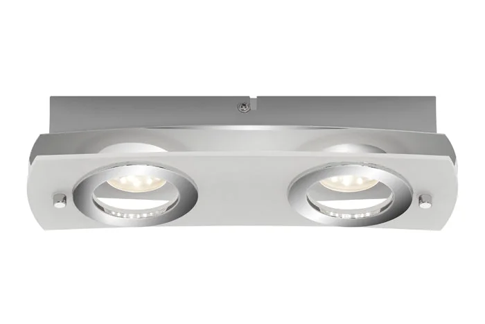 LED Wand- Deckenleuchte flach eckig ACRILICO 2flg Chrom