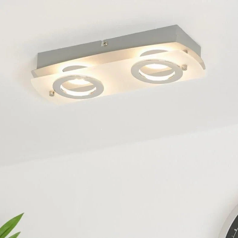 LED Wand- Deckenleuchte flach eckig ACRILICO 2flg Chrom