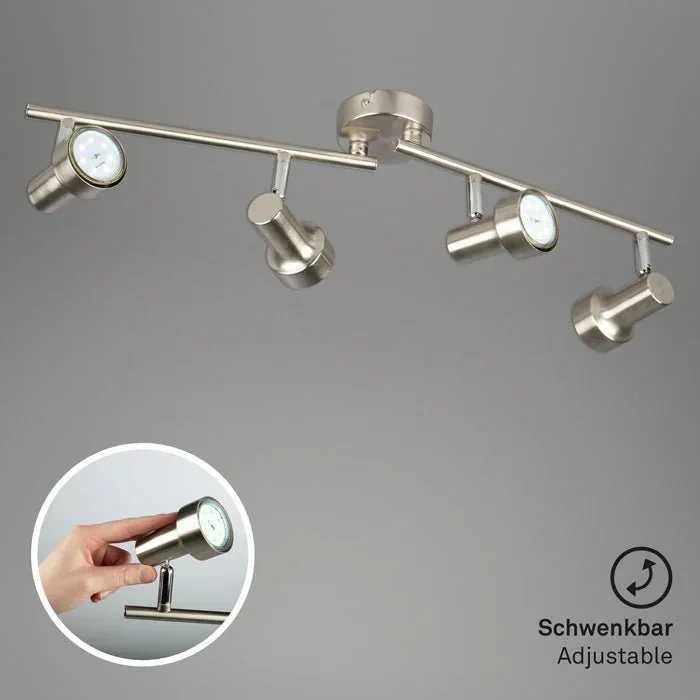 Briloner LED Deckenstrahler 4-flammig GU10 schwenkbar 60 cm Matt-Nickel SUB 2843-042