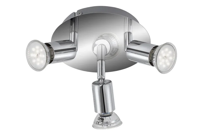 Briloner SPLASH LED Badleuchte 3-flammig – IP44, GU10, Chrom, schwenkbar, warmweißares Leuchtmittel, 230V