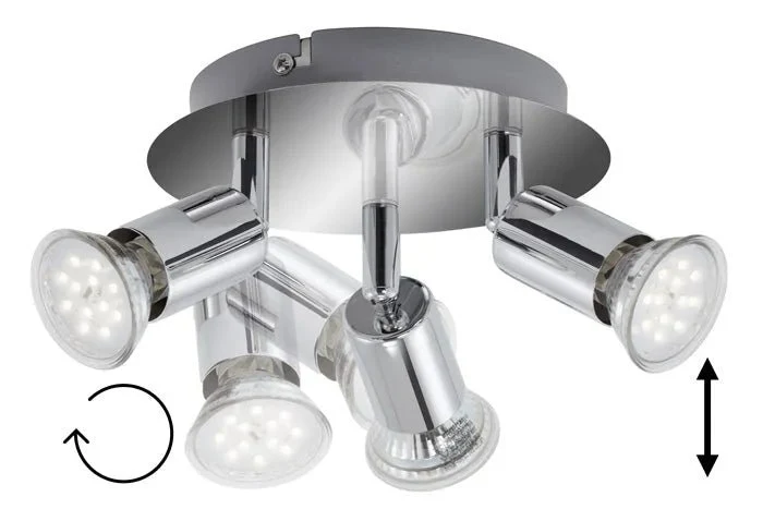 Briloner SPLASH LED Badleuchte 3-flammig – IP44, GU10, Chrom, schwenkbar, warmweißares Leuchtmittel, 230V