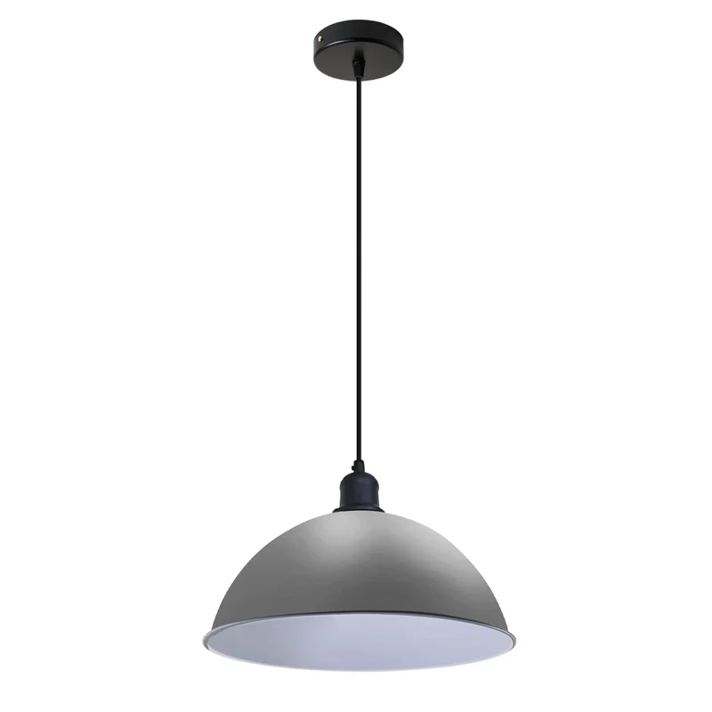 LEDSone Lampada Sospensione Cupola Nera Ø40cm Vintage E27 ~3407