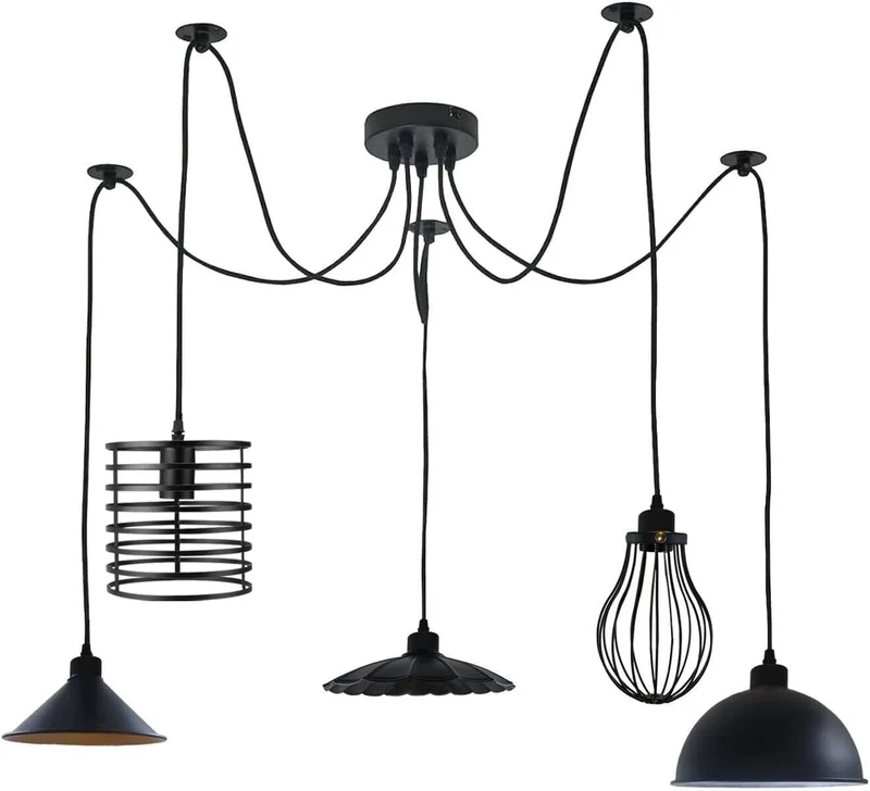 LEDSone Lampada Sospensione Spider 5 Vie Industriale Diamante ~3406