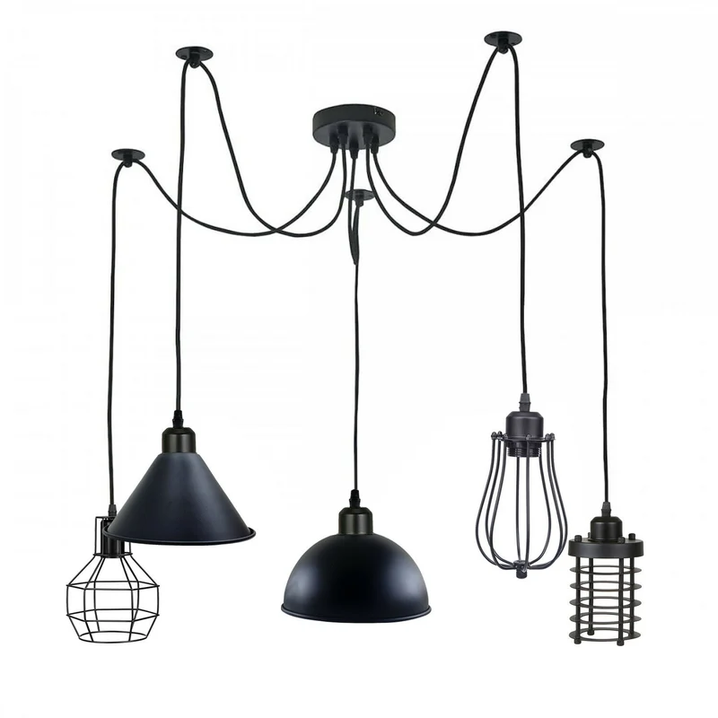 LEDSone Lampada Sospensione Spider 5 Vie Industriale Diamante ~3406