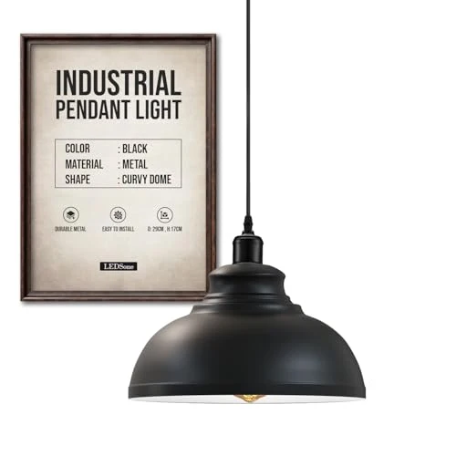 LEDSone Lampada Sospensione Industriale Vintage Ristorante Cucina ~3405