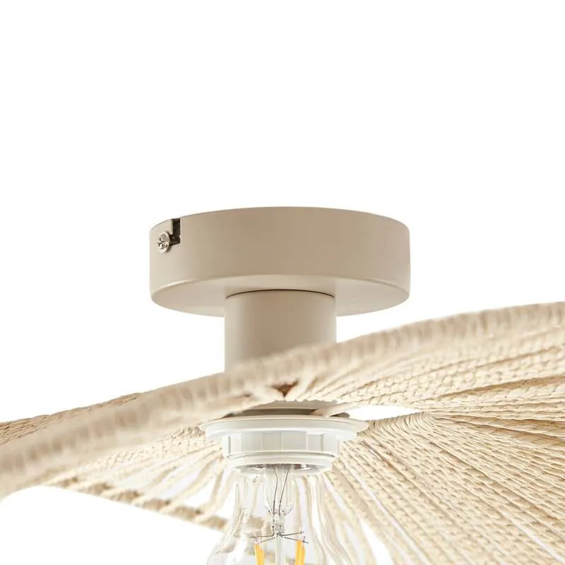 B-Ware Lindby Deckenleuchte Valdorin LED Lampe dimmbar beige 75x50cm Papier Leuchte