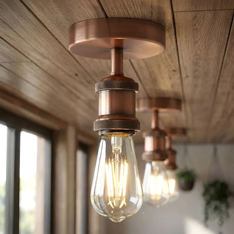 LEDSone Vintage Deckenleuchte | E27 Fassung Deckenlampe zur Direktmontage ~ 3348