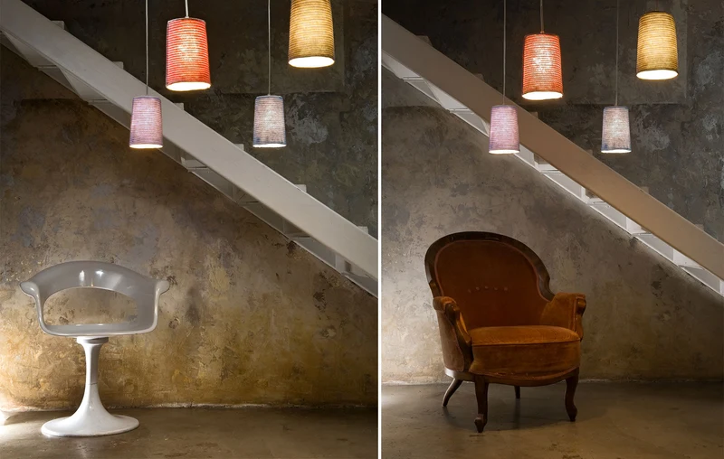 Set 2 Paint Stripe Suspension Lampe