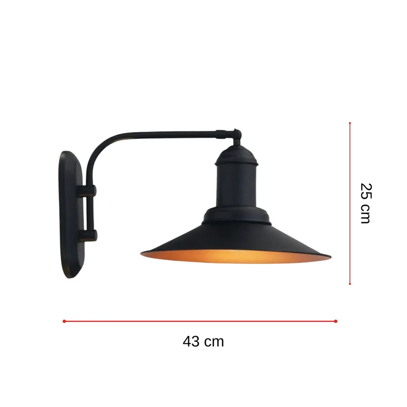B-Ware ROYALTECH Wandleuchte Lorato LED Wandlampe dimmbar schwarz Metall Höhe 25cm