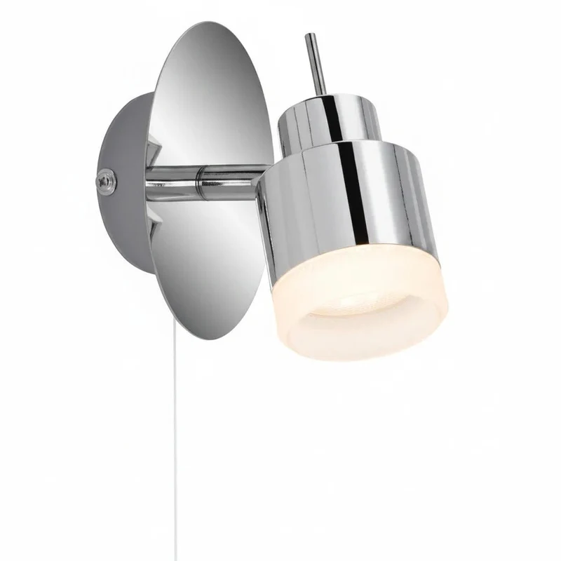 Briloner SPLASH LED Bad-Wandstrahler Chrom mit Zugschalter – IP44, 3000 K