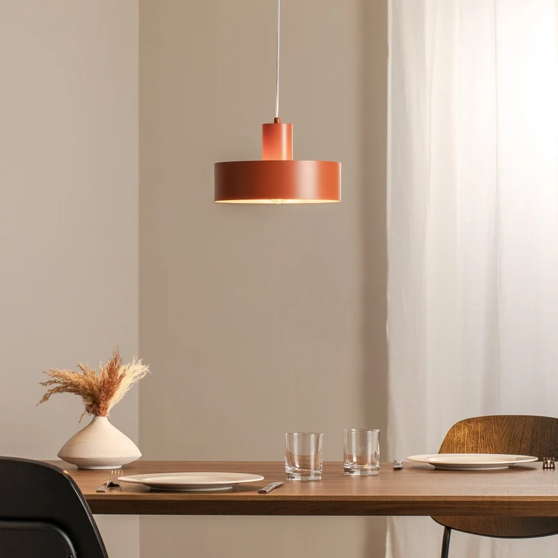 B-Ware Sigma Hängeleuchte Rif M LED Pendelleuchte dimmbar rot Stahl Ø25cm 1-flammig