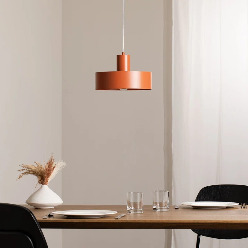 B-Ware Sigma Hängeleuchte Rif M LED Pendelleuchte dimmbar rot Stahl Ø25cm 1-flammig