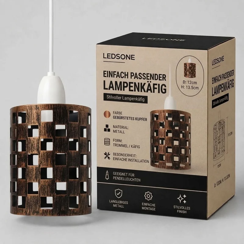 Vintage Lampenschirm Ersatzschirm – Zylinder Vintage Wählbar | E27 , B22 ~3165