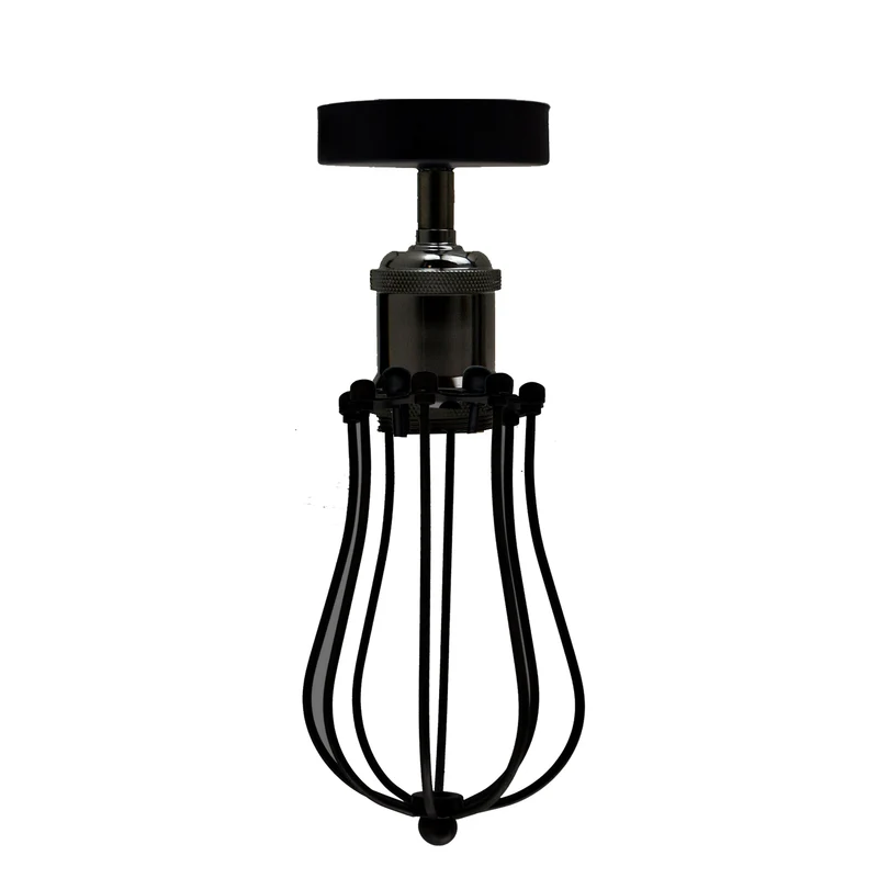 Retro Industrielle Wandleuchte E27 mit Käfig - Metall - Antik-Stil~3166