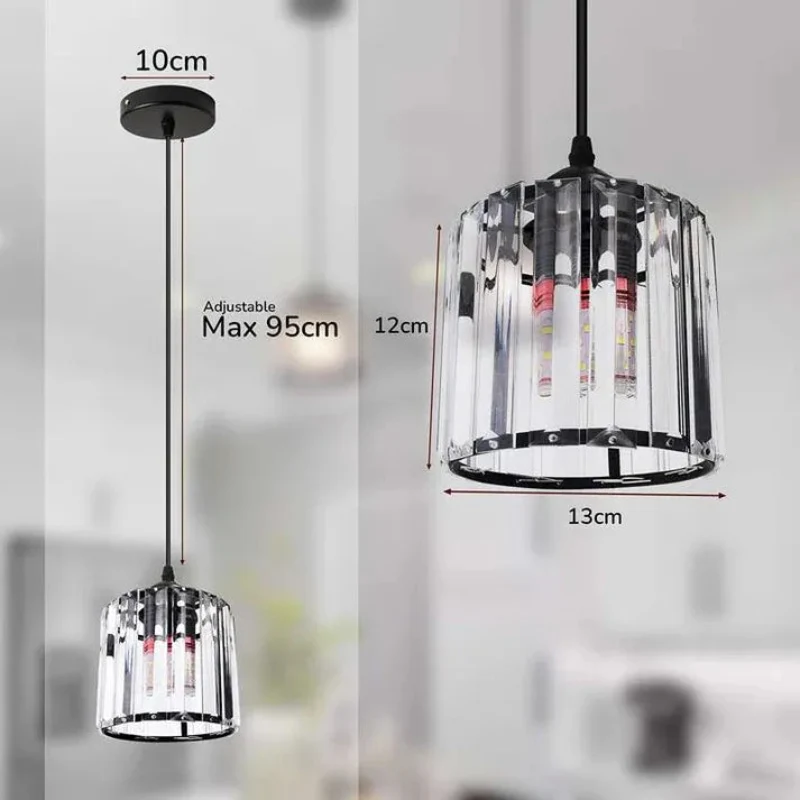 LEDSONE Moderne Kristall-Pendelleuchte E27 | K9 Glas ~3217