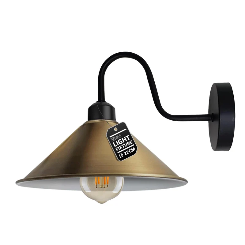 Vintage Wandlampe Industrial Design, Metallschirm für Loft~ 3334