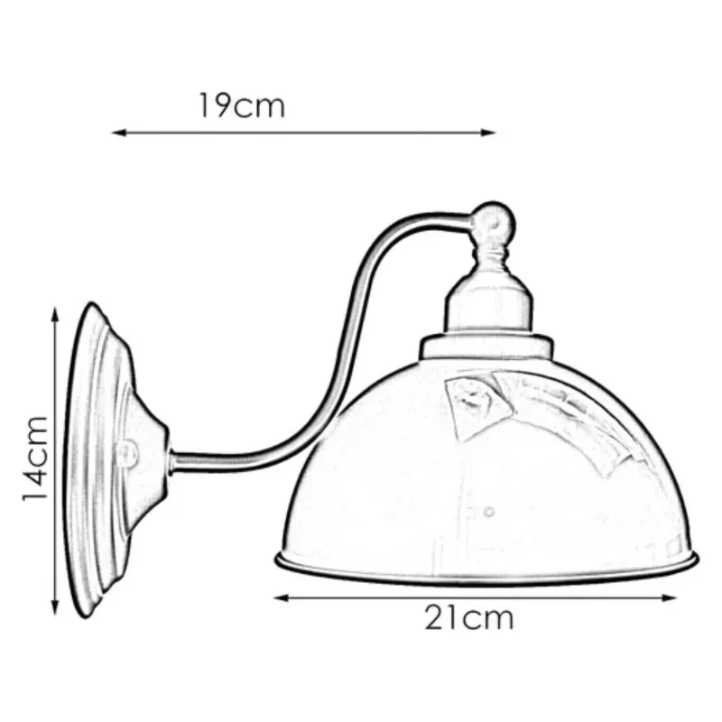 LEDSone Industrielle Wandleuchte Vintage Eisen Lampenschirm Wandlampe ~3298