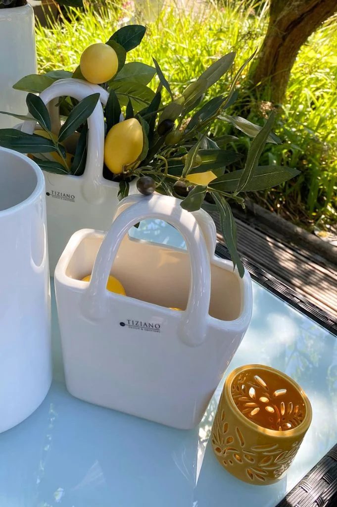 Pflanztasche Cesta creme-weiß