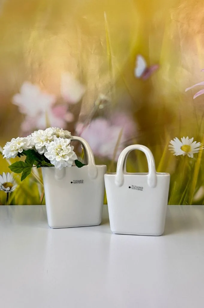 Pflanztasche Cesta creme-weiß