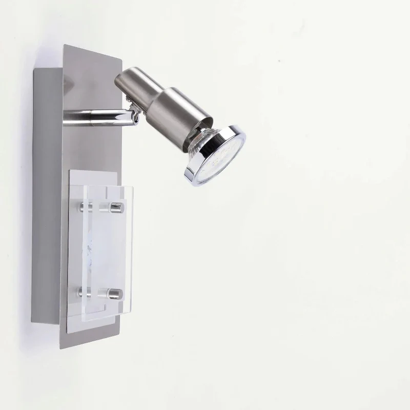 LED Wand- & Deckenleuchte COMBINATA 2-flammig – GU10 schwenkbar + LED-Modul, matt-nickel