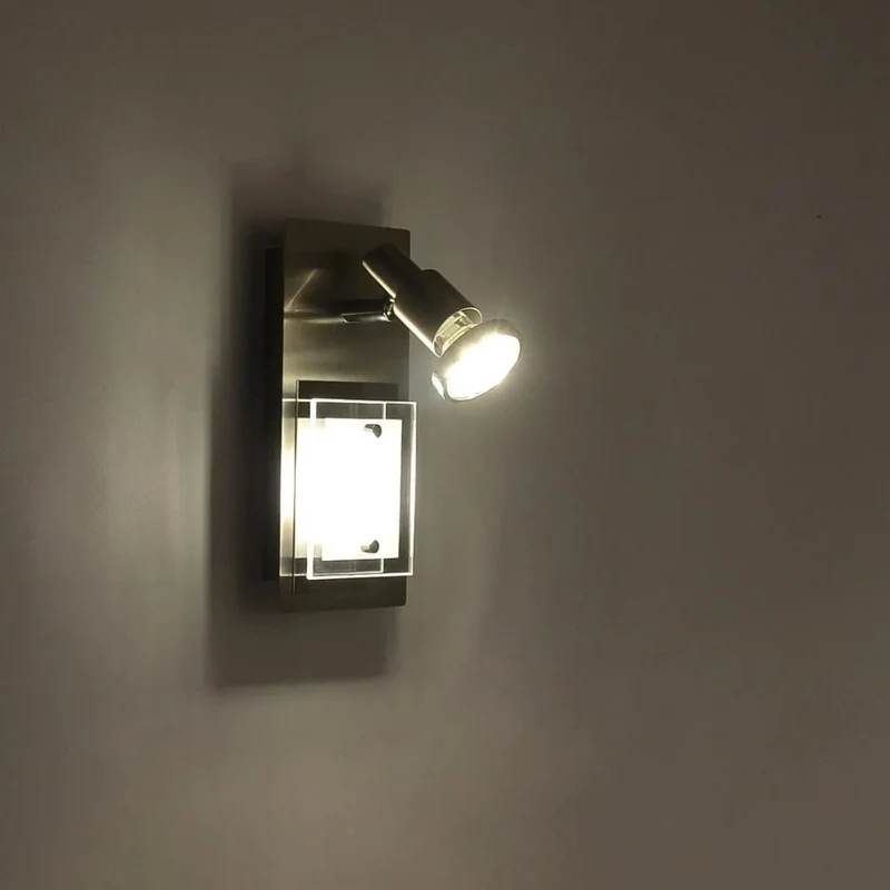 LED Wand- & Deckenleuchte COMBINATA 2-flammig – GU10 schwenkbar + LED-Modul, matt-nickel