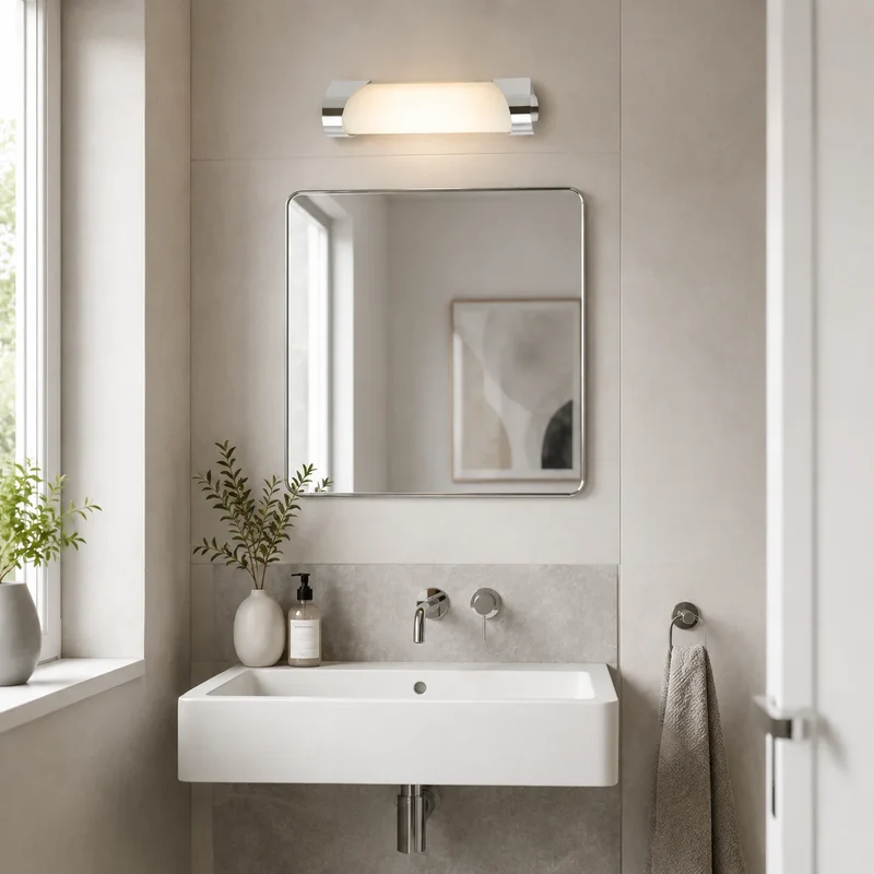 LED Bad Wandleuchte Spiegelleuchte 25 cm Chrom – Milchglas – 5,5W 450 lm – IP23 – SPLASH