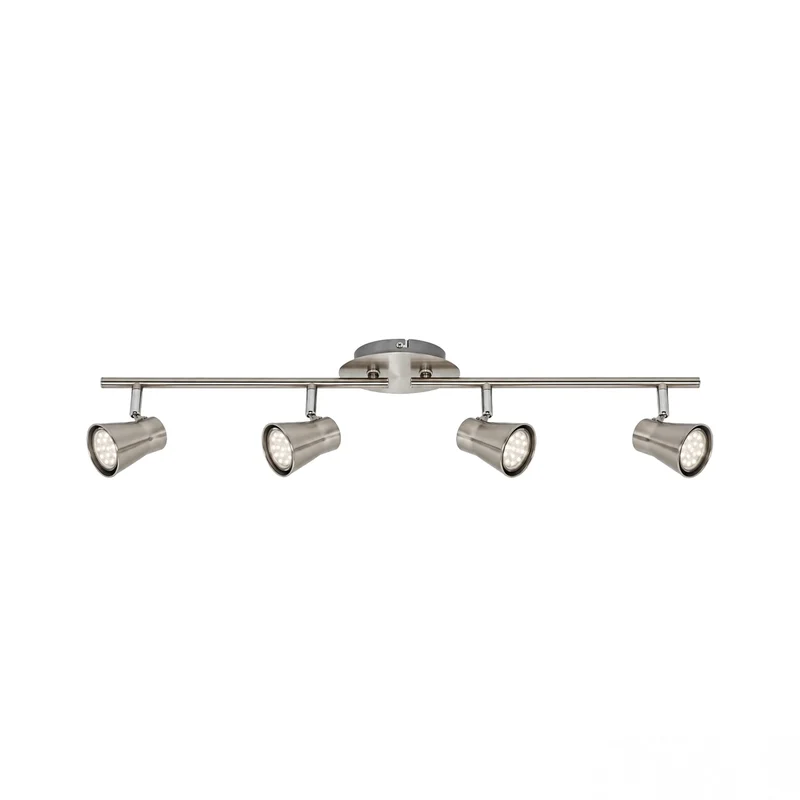 LED Strahlerleiste FOUR 4-flammig nickel-matt – GU10 schwenkbar, inkl. LED 3W, 69 cm