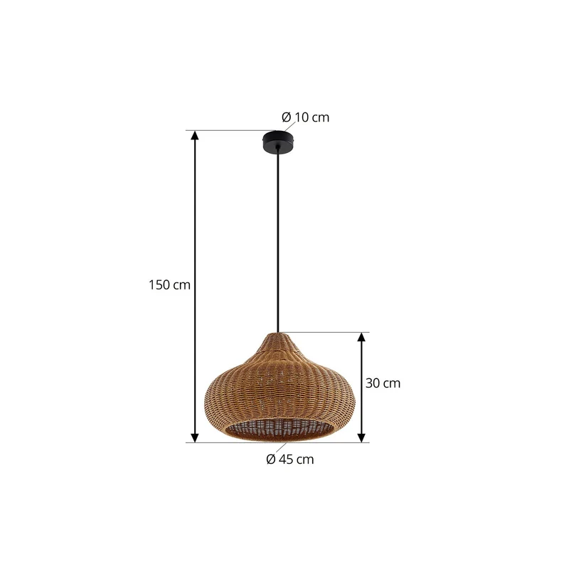 B-Ware Lucande Außenhängelampe Hängeleuchte Taniola Rattanlampe beige IP44 Lampe Spot