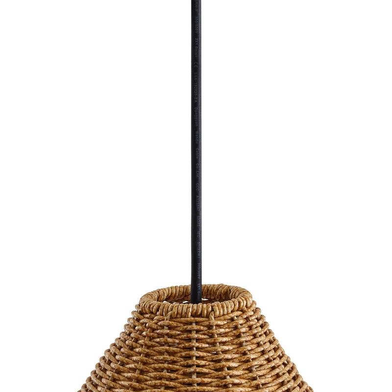 B-Ware Lucande Außenhängelampe Hängeleuchte Taniola Rattanlampe beige IP44 Lampe Spot