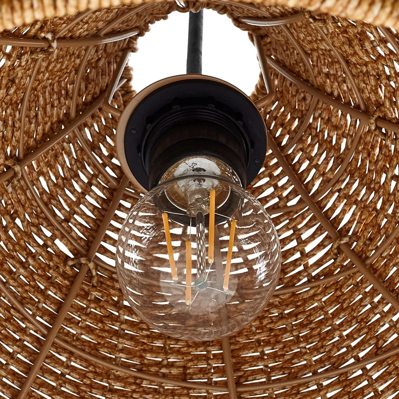 B-Ware Lucande Außenhängelampe Hängeleuchte Taniola Rattanlampe beige IP44 Lampe Spot