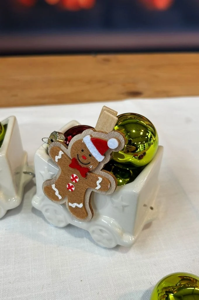 Dekoset Zug Lukas LED 3-teilig mit Lebkuchenmännchen