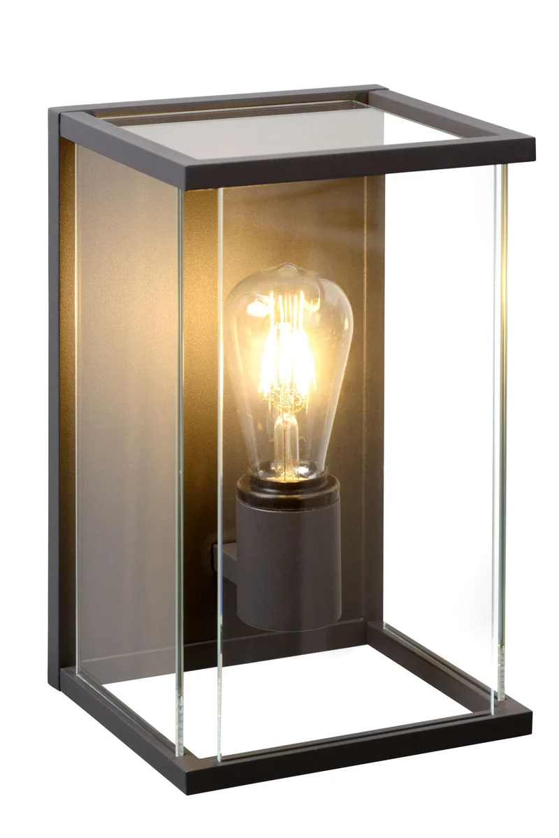 Außenwandleuchte Claire IP54 mit Glasschirm Anthrazit