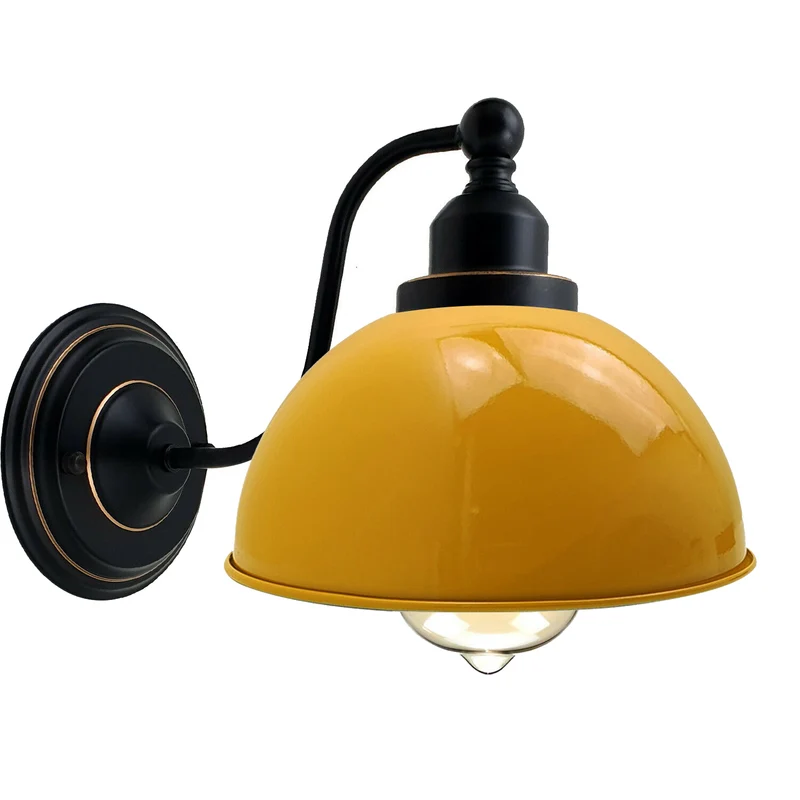 Retro-Kuppel-Wandleuchte, Industrie-Wandleuchte aus Metall ~3211