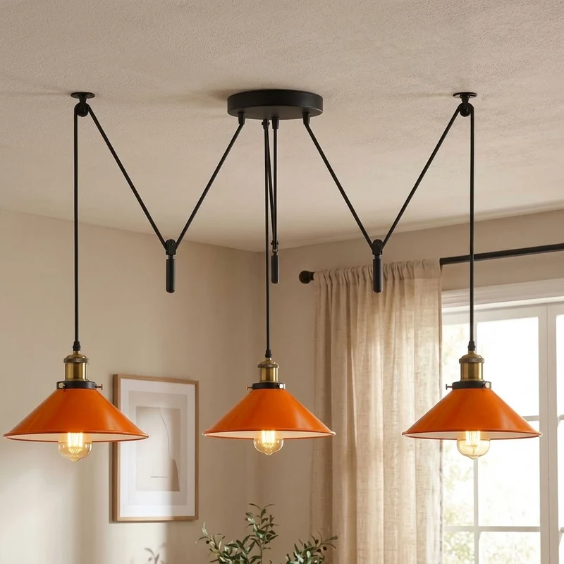 3-flammige Spinnenlampe – Dezentrale Vintage Industrie Hängelampe | Ø22cm | E27 ~3332