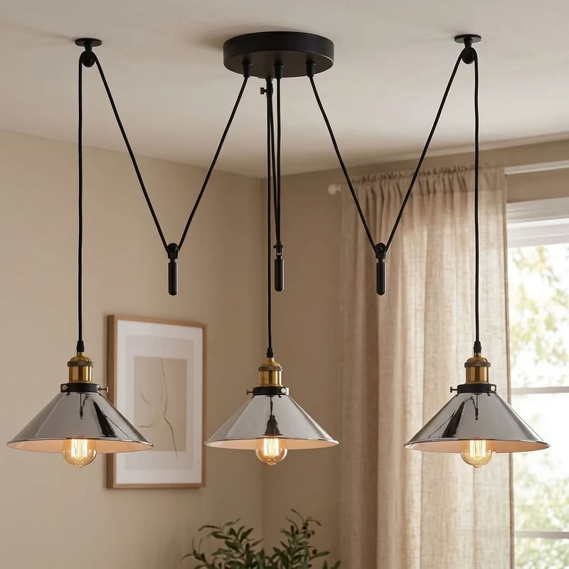 3-flammige Spinnenlampe – Dezentrale Vintage Industrie Hängelampe | Ø22cm | E27 ~3332
