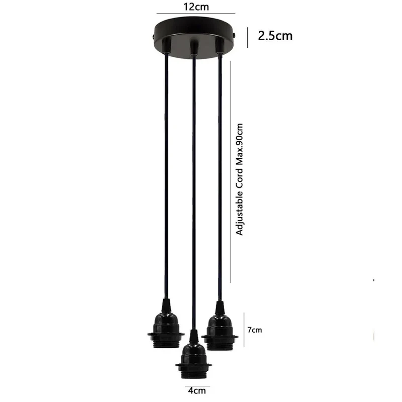 Pendelleuchte PVC Flexhalter 3-flammig Lampenfassung E27 ~3324